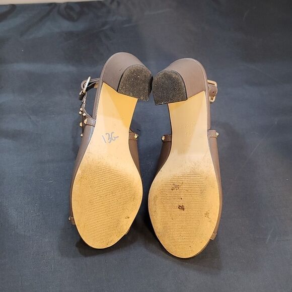 METAPHOR STUDDED SLINGBACK PEEP TOE BLOCK HEEL SANDAL - Picture 10 of 14